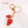 Women Fashion Strawberry Fruit Keychain Key Ring Bag Hanging Ornament Pendant Suspension Trinket