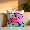 Weird Expression Doodle Cushion Cover Cozy Velvet Throw PillowSoft Warm Cushion For Sofa  Bed