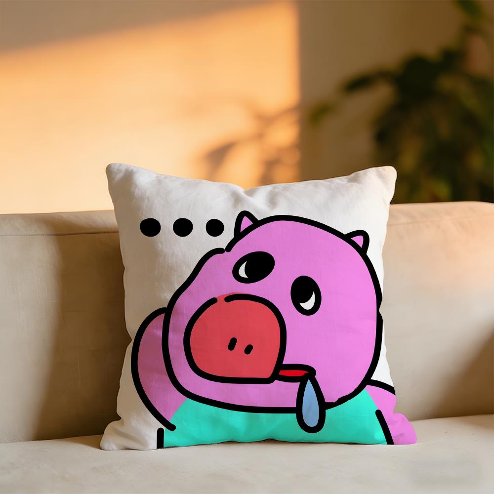 Weird Expression Doodle Cushion Cover Cozy Velvet Throw PillowSoft Warm Cushion For Sofa Bed