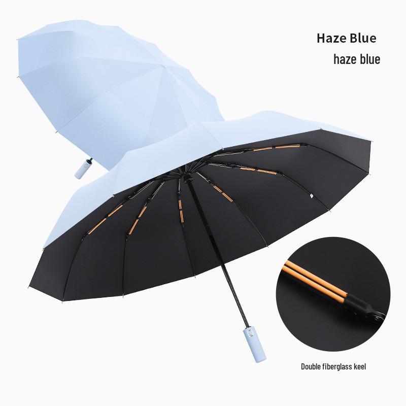 Men's XL 10-Rib Dual-Use Automatic Folding Umbrella for Sun & Rain