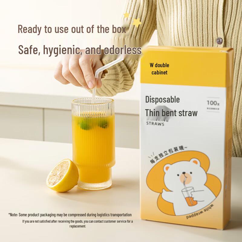 Disposable Individually Wrapped Food-Grade Plastic Straws