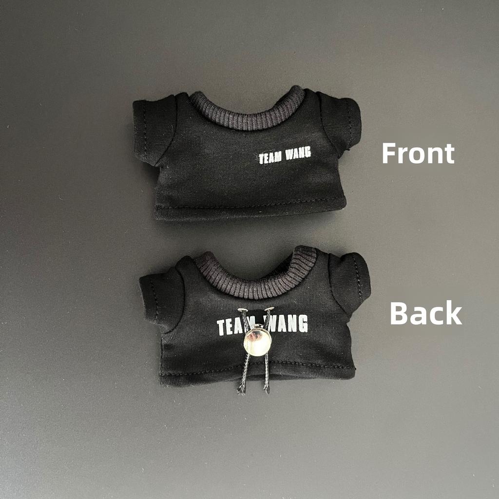 For 17Cm Labubu Clothes Kpop Star Idol Jackson Wang Same Style Clothing Labubu Dolls T-Shirt Jeans Fisherman Hat Diy Accessories