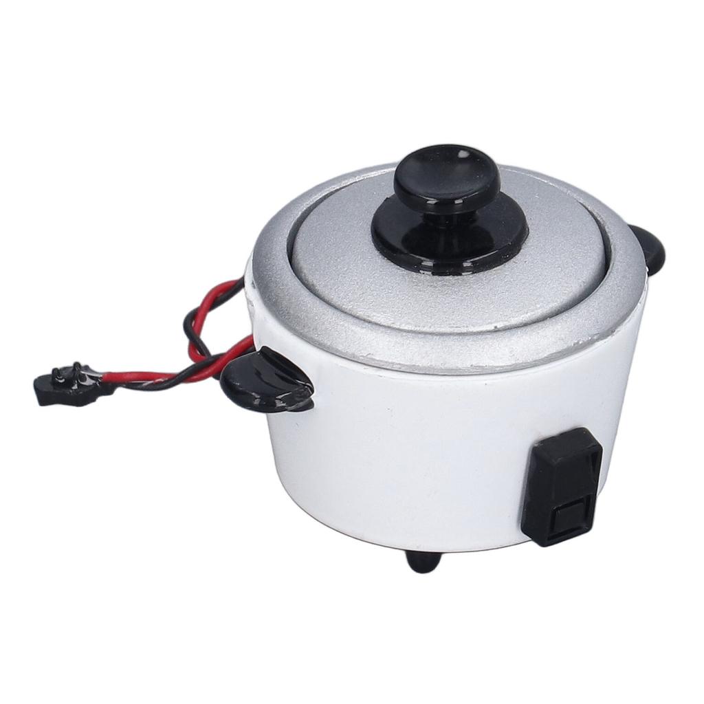 1:12 Dollhouse Rice Cooker Alloy Cute Lifelike Miniature Cookware Dollhouse Kitchen Accessories