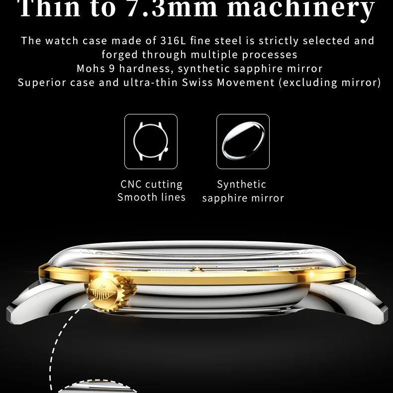 OUPINKE Top Swiss Certified Men Watch Luxury Brand Fully Automatic Mechanical Watch Ultra Thin Sports Original Men's Watch 3269
