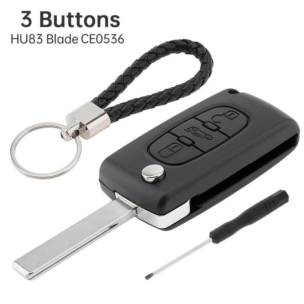 2 Tasten Citroen Klappschlüsselanhänger Gehäuse Ersatz 207 307 308 407 C1 C2 C3 C4 Schlüsselanhänger Schraubenzieher Verschleißfest