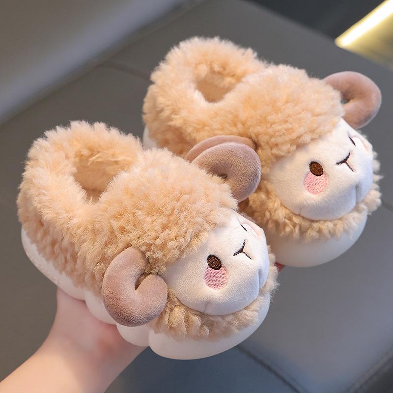 

Children s cotton slippers for autumn and winter, boys and girls indoor warm home slippers, non-slip furry slippers for babies 22/23Code（Inner Length1