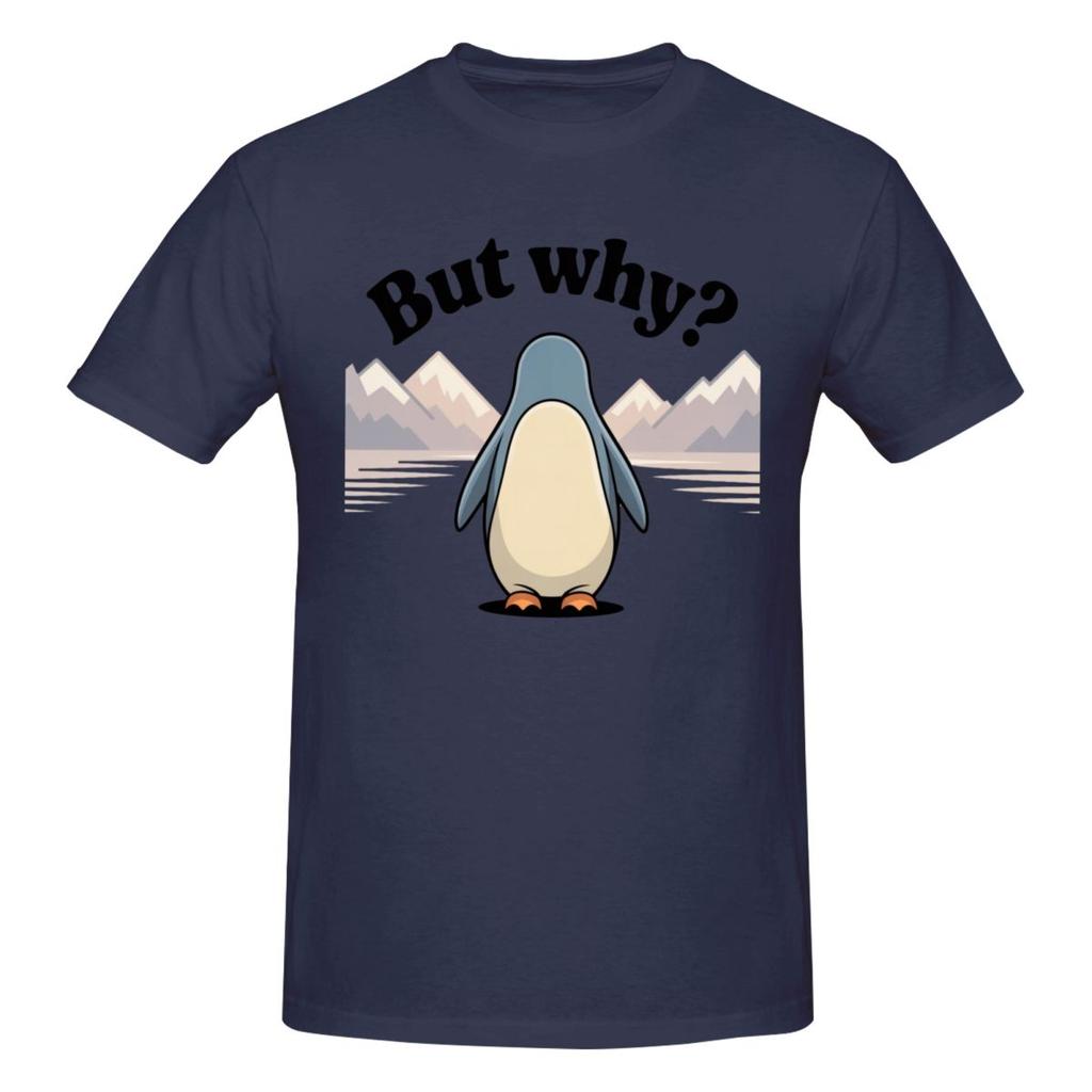 Unisex Nihilist Penguin But Why Arctic Snow Meme Philosophy Retro T Shirt Streetwear Cotton Crewneck Anime Shirt