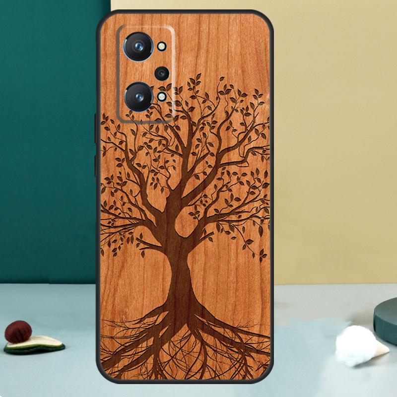 Tree Flower Bamboo Wood For Realme 11 10 12 13 14 Pro Plus GT 7 6 5 Pro GT 6T C67 C61 C53 C51 C21Y C25S C75 C55 Case