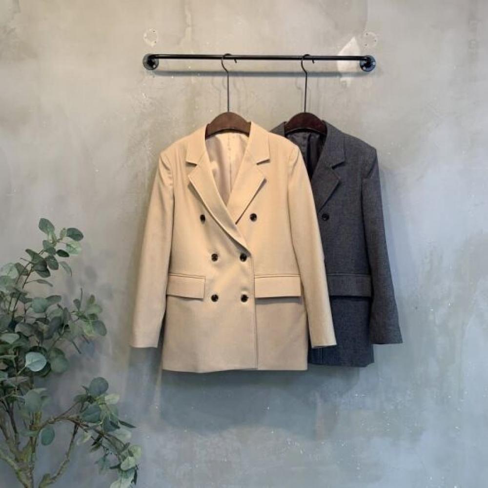 C S In The Room Women S noSe poCket Double Button Shoulder Pad jaCket 2Color