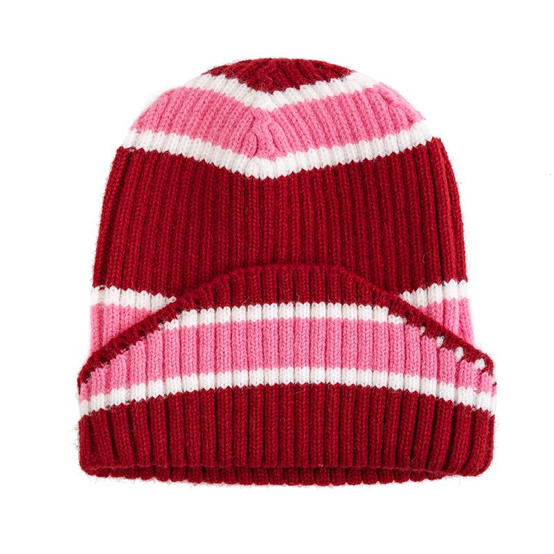 Unisex Kpop Style Winter Hats,Fashionable Beanie Hats For Young People, Couple Street Hats, Elegant Striped Design Knitted Hats
