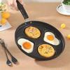 Non Stick 4 Section Maifan Stone Frying Pan Anti Scald Handle Even Heating For Home Kitchen Breakfast Cooking
