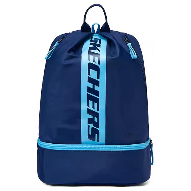 Skechers Travel Casual Fabric Backpack Men Backpacks Deep-Blue P224K016-005F Blue Abyss