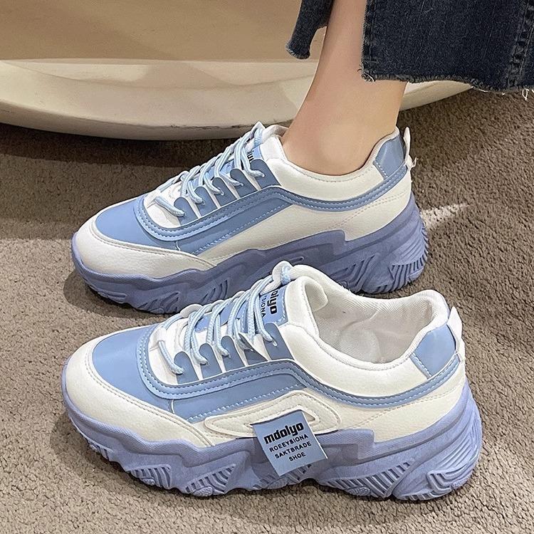 Daddy Shoes Women's Shoes 2025 New Spring and Autumn Versatile Popular Leisure Sports Women's Shoes Ins Tide Platform White Shoes
