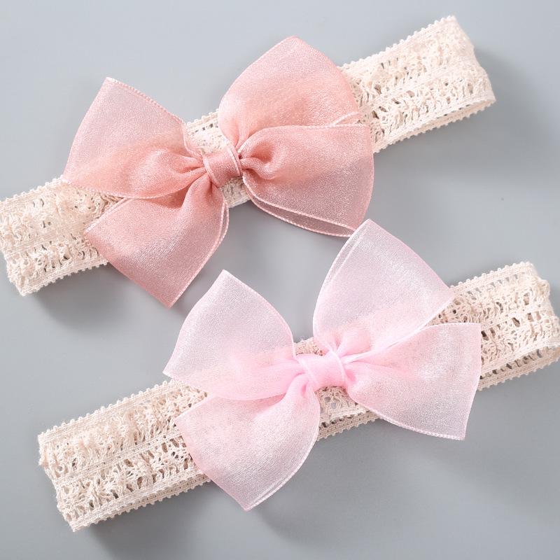 Lace Cotton Infant Headband for Newborns - Floral Bow Design for Baby Girls & Boys