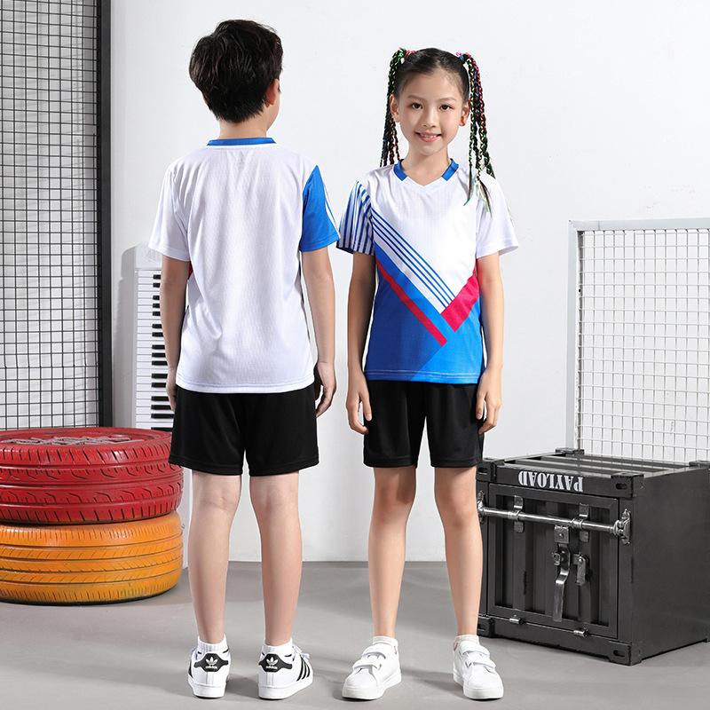 Childrens Badminton Jersey Kit Boys and Girls Short-sleeved Summer Quick-drying Primary School Students Table Tennis Jersey Tennis Jersey Athletic