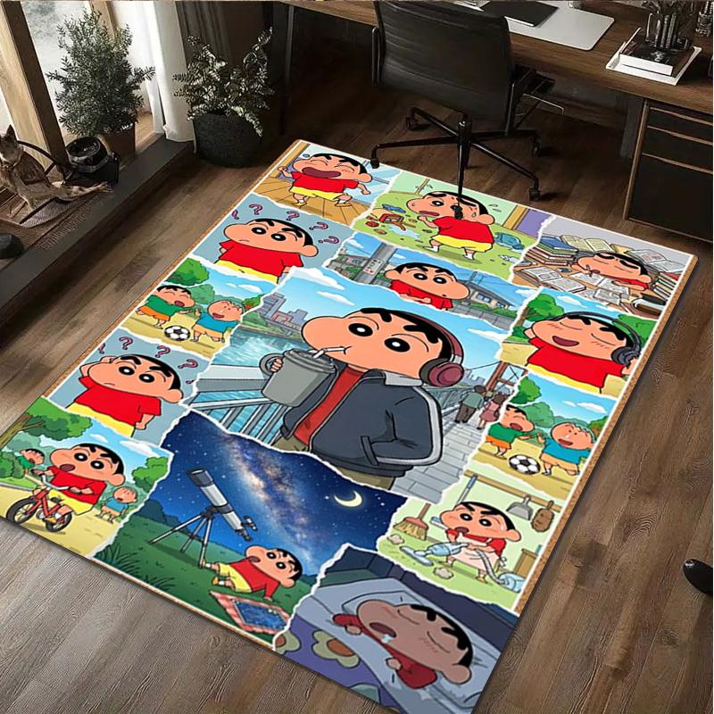Crayon Shin-chan  Carpet Office Decorative Carpet For Living Room Bedroom Door Mat Floor Rug Computer Chair Area Rug