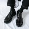 New Thick-soled Heightening Big-headed Leather Shoes Men's Patent Leather Glossy Casual Shoes Thick-heeled Loafers Hairstylist Men's Shoes