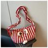 Oxford Striped Zipper Hobos Bags 2026 High Quality New Cute Bags Design Sense Funny Student Commuting Shoulder Bags Bolsa