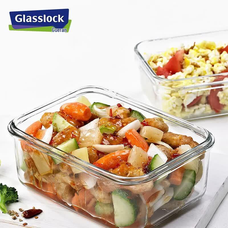 GLASSLOCK Large Tempered Glass Microwave Safe Food Container