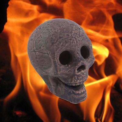 Schädelkopf-Stangen für Kamin Mini Tragbar Feuerfest Schädel Skulptur Schädel Dekor Requisite Halloween Keramik Ornamente