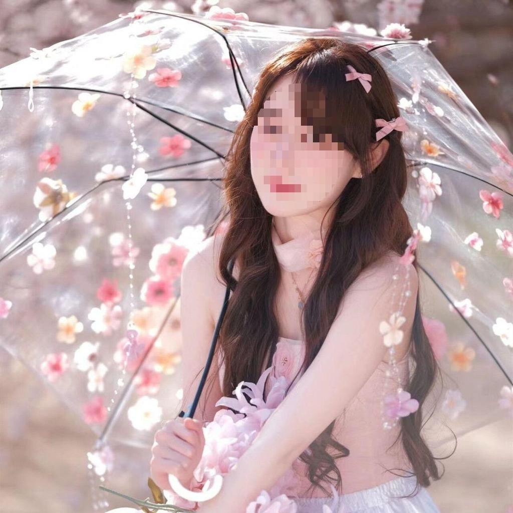 Çocuklar ve Yetişkinler İçin Orijinal Bahar Çiçekli Şemsiye - Hanfu Fotoğrafçılığı ve Podyumlar İçin İdeal.