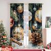 Set Of 2 Flat Printing Merry Christmas Popular Window Drapes Creative Dream Versatile Polyester Without Curtain