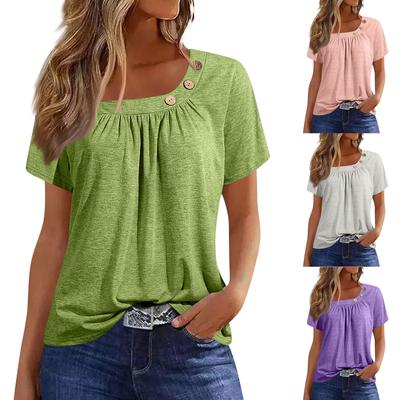 Summer Tops For Women Color For Women O-Collar Short Sleeve Comfy Womens Tops Tshirtss