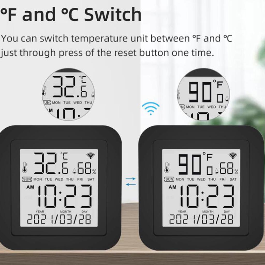 for Smart WiFi Remote Controller TUYA-Wireless Temperature Humidity Sensor Thermometer Hygrometer for Home with LCD Disp