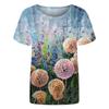 Women's Fashion Large Size Printed Hedging Loose Short Sleeve Tops
