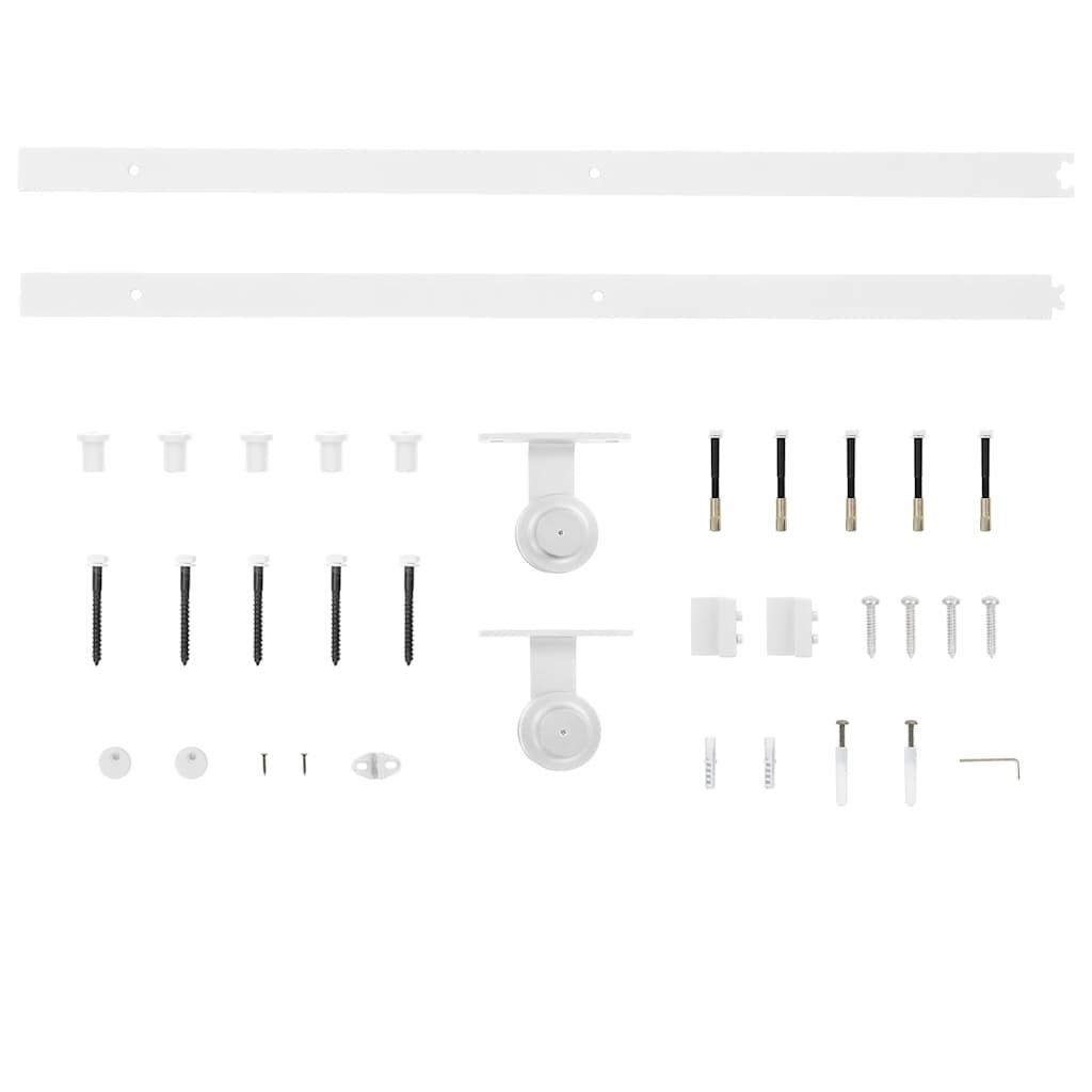 Vidaxl Sliding Door Mounting System, 183 Cm, Steel, White