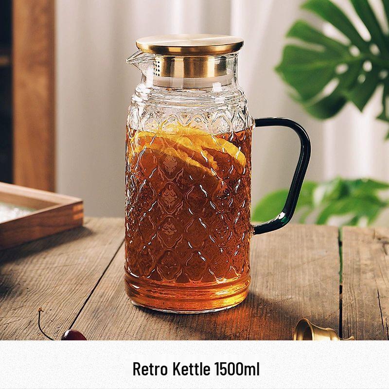 TXRMDX Retro Begonia Glass Tea Set