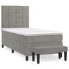 3137821 vidaXL Divan Bed and Mattress Light Grey 90x200 Cm Velvet