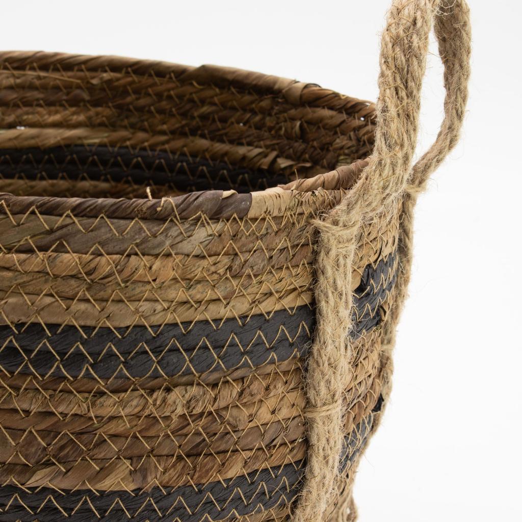 Bananna Leaf & Seagrass Large Baskets – Natural Browns- Set of 3