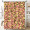 Pink Floral Shower Curtain With Yellow Flowers Bathroom Decor For Girls, Waterproof Shower Curtains, Modern Design Home Accessor