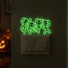 Spooky Room Decorations for Kids Halloween Light Switch PVC Sticker, Glow in The Dark Skeleton No Residue Wall Stickers Decal, Luminous Sticker Living