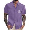 Men's Vintage Button Down Bowling Shirts Short Sleeve Summer Beach Shirt
