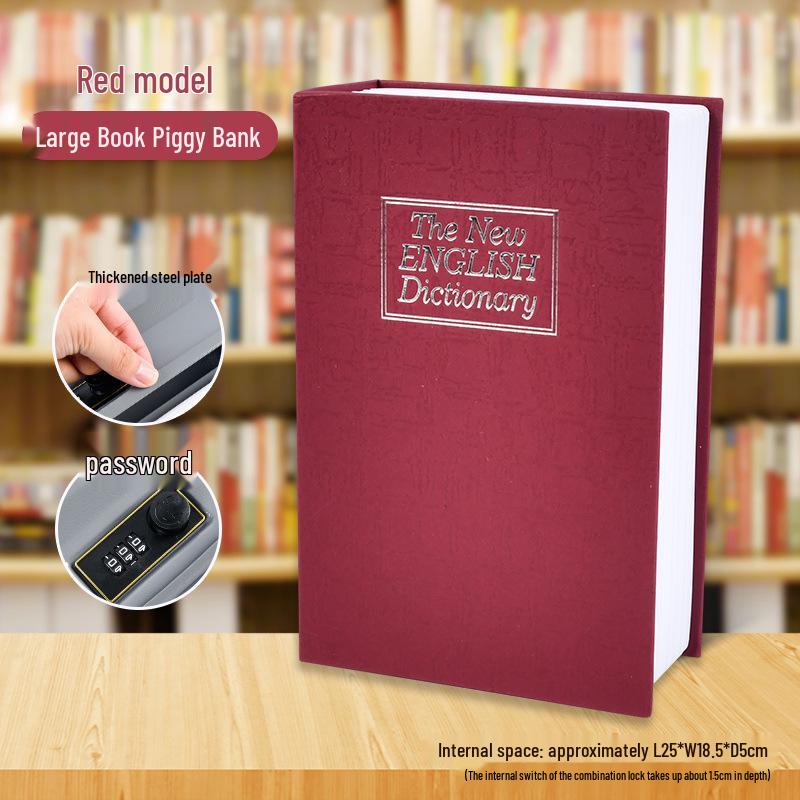 Creative Iron Book Safe: Password Protected Money Storage Box for Home or Office.