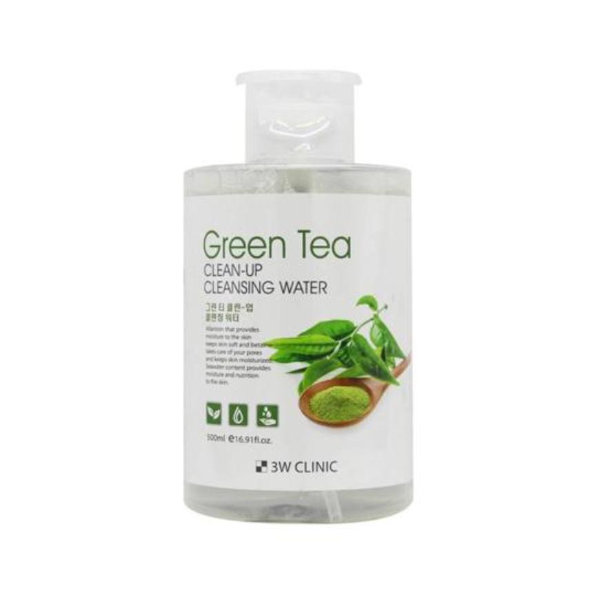 3w Clinic Grüner Tee Clean Up Reinigungswasser 500ml (3 Optionen)