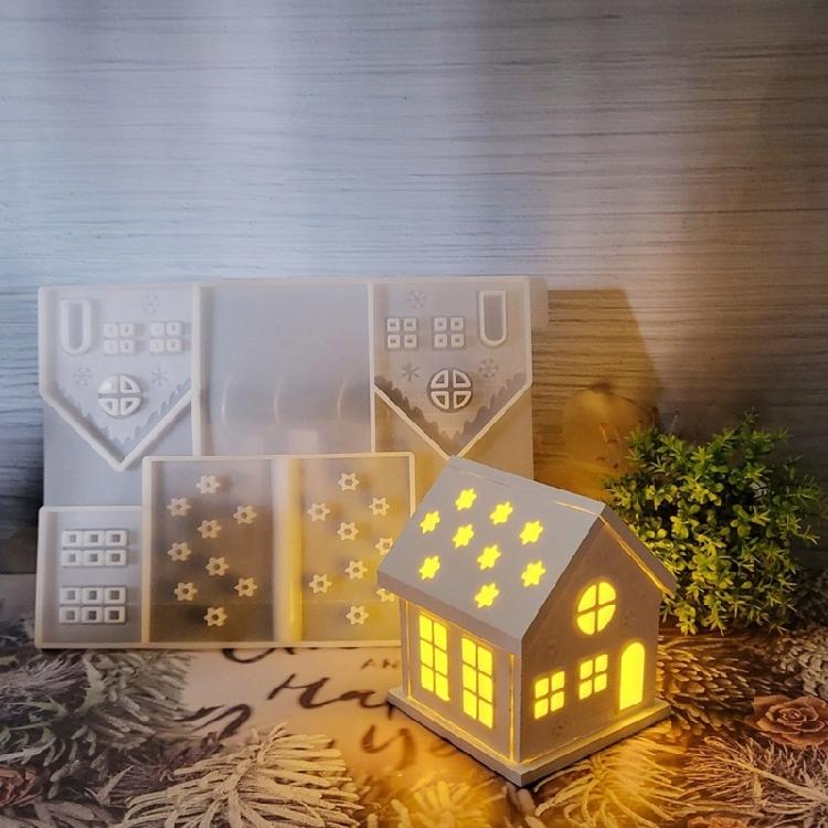Ornament Mould Flexible Silicone Mold for Office Decoration Miniature House Shaped Desktop Embellishment Making Molds