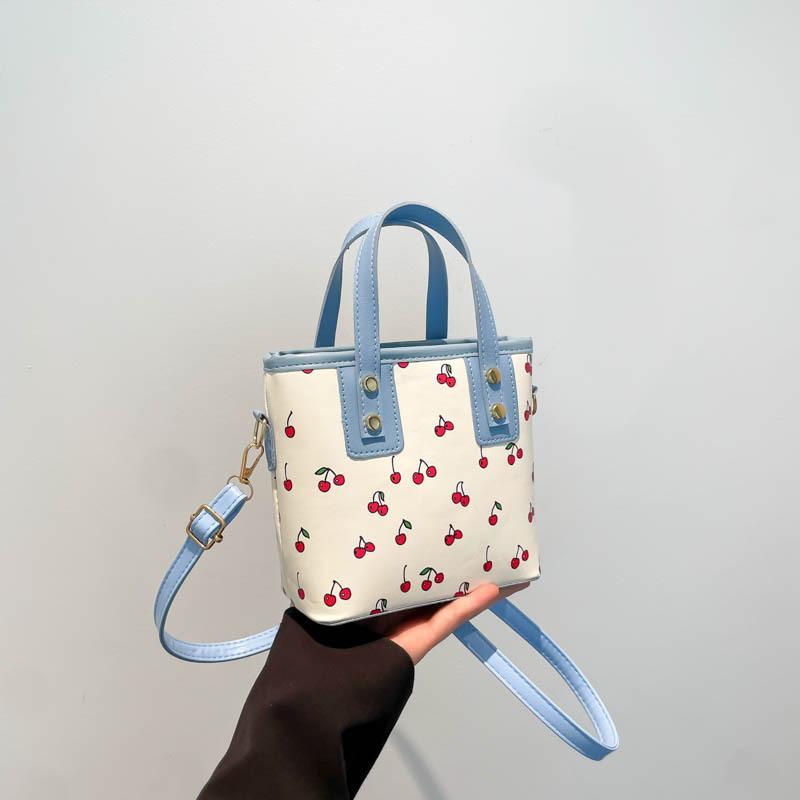 Beautiful and Fresh New Cherry Print Fashionable Large Capacity Cute Commuting Shoulder Messenger Bag