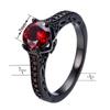 Ring Damen Zirkon Granat Rot Vier-Krappen Runder Diamant Schmuck Kreatives Zubehör