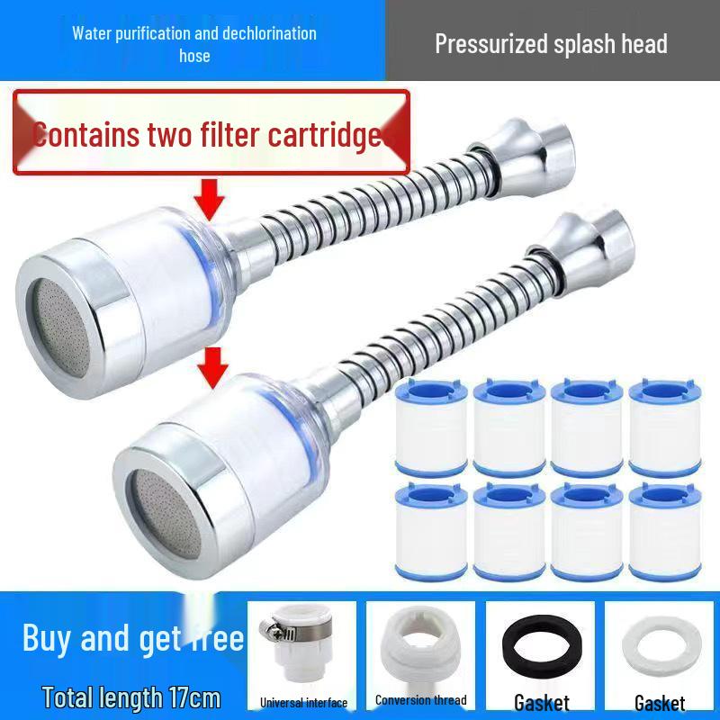 Stänkskyddande Kökskran Vattenfilter och Duschhuvudförlängare