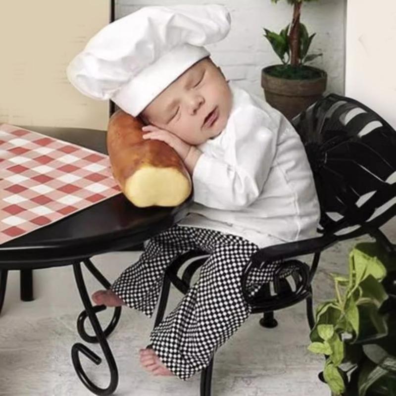 3pcs Photography Props Costume for Baby Boys Girl Newborn Chefs Outfit Photo Wear Infant Cosplay Party Props Photo Outfit