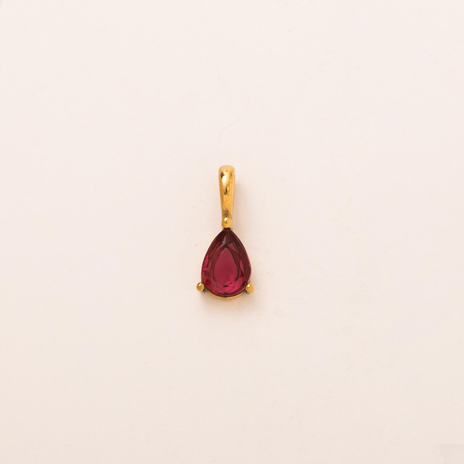 

Titanium Steel High Color Retention Diy Accessories 12 Birthstone Necklace 12 Birthstone Water Drop Pendant 18K Gold