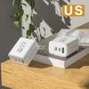 65W GaN Reise-Ladegerät EU-Stecker Dual USB C + USB A Port Schnelllade-Wandadapter Kompaktes Ladegerät für Telefon Laptop Tablet