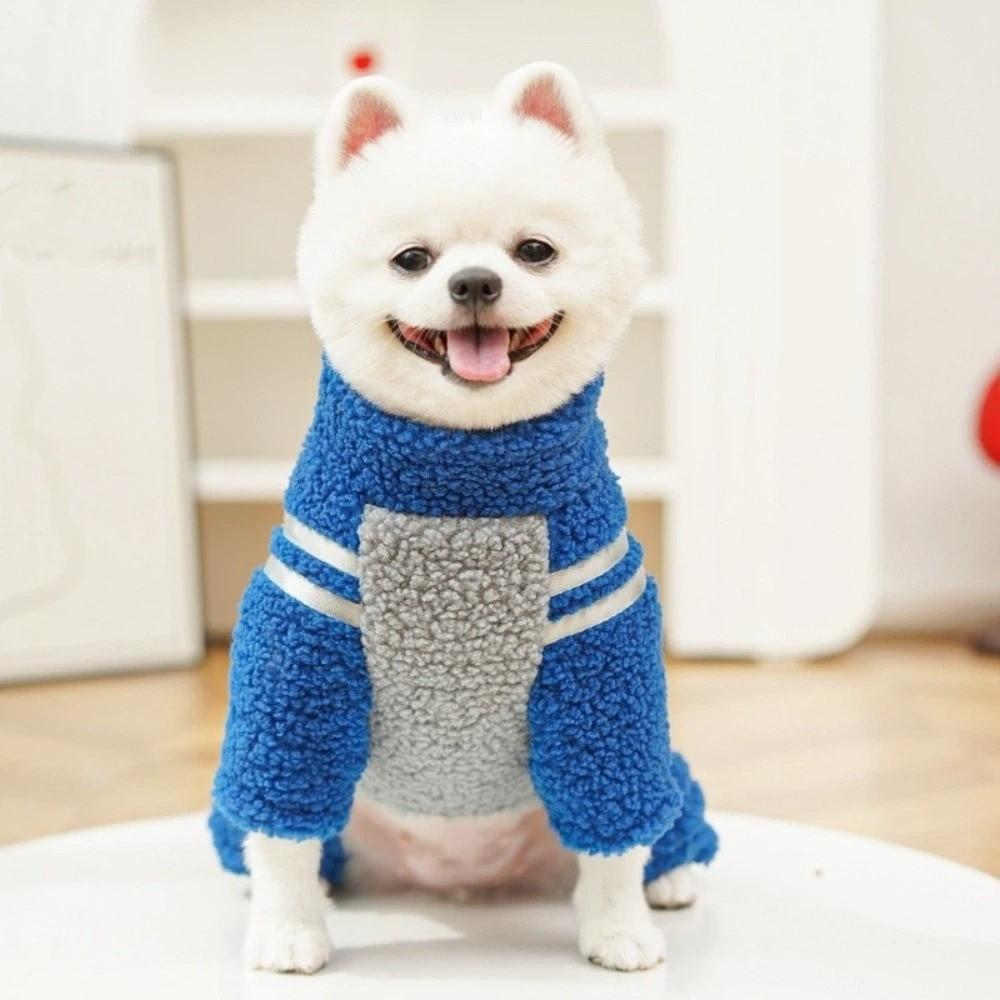 Warm Winter Dog Clothes Thickened Plush Dog Jumpsuits Stylish Pet Cotton Coat  Daily Walk