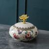 American Retro Ceramic Jewelry Box - European-style Home Storage Organizer and Handicraft Ornament