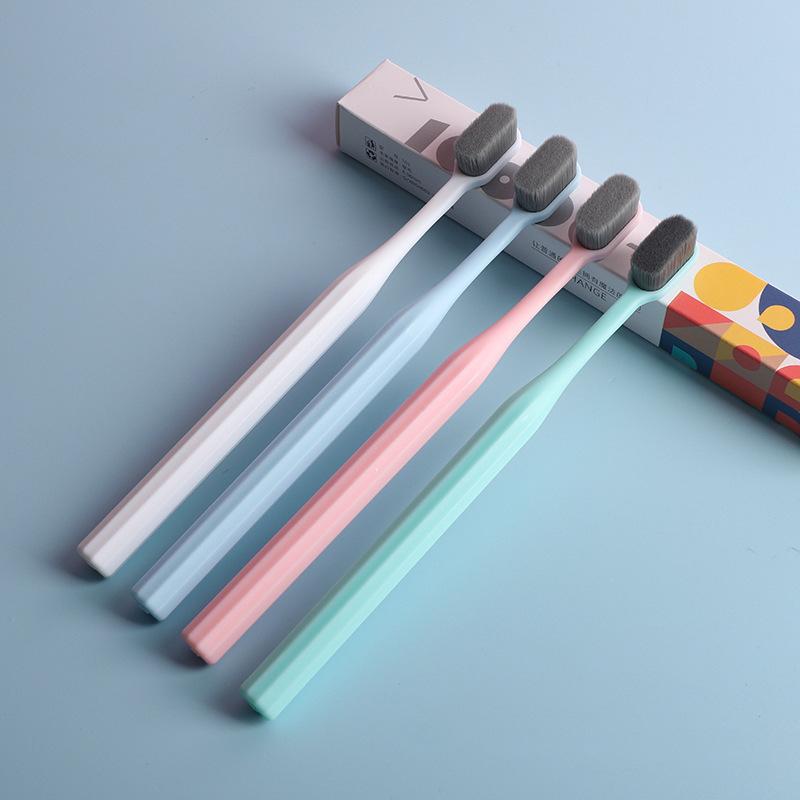 

Adult Toothbrush With Soft Bristles Bamboo Charcoal Long Handle Design Individual Packing Comfortable Teeth Cleaning Oral Care зелений