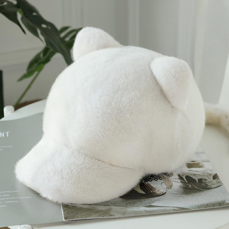 Lightweight Cute Fluffy Baseball Caps High Quality Baseball Fur Caps Mink with cat Ear