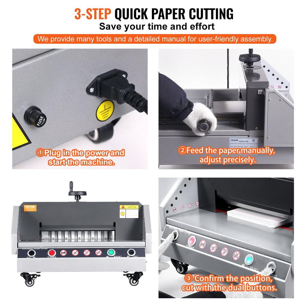 VEVOR Electric Paper Cutter, 13" /330.2mm Cutting Width, 1.57"/40mm Cutting Thickness, Desktop Paper Cutting Machine with Button Control